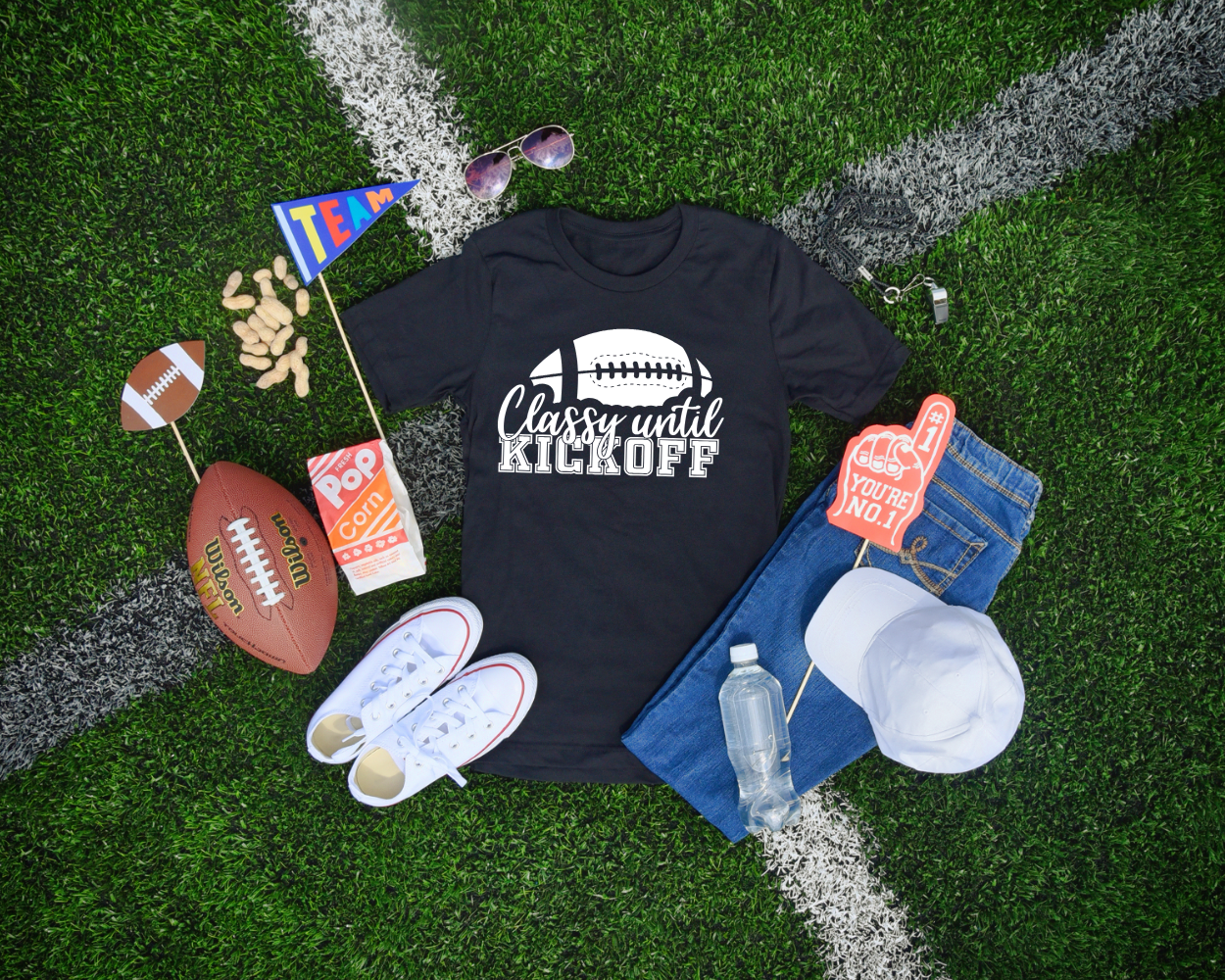 Classy Until Kickoff Tee, Football Shirt