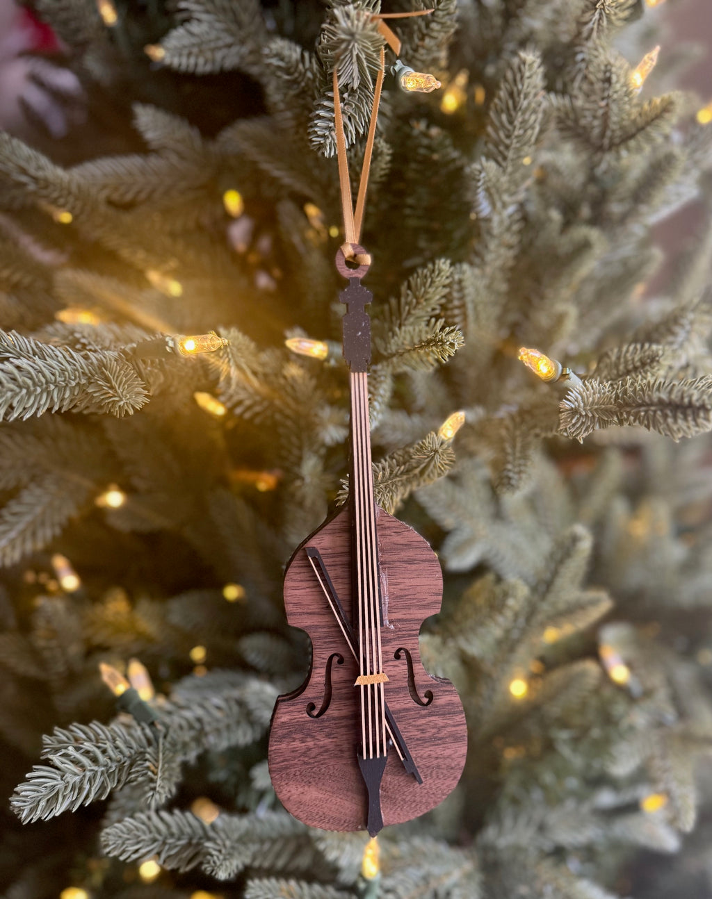String Instrument Christmas Ornament – Violin, Viola, Cello & Double Bass | Multi-Layer Basswood