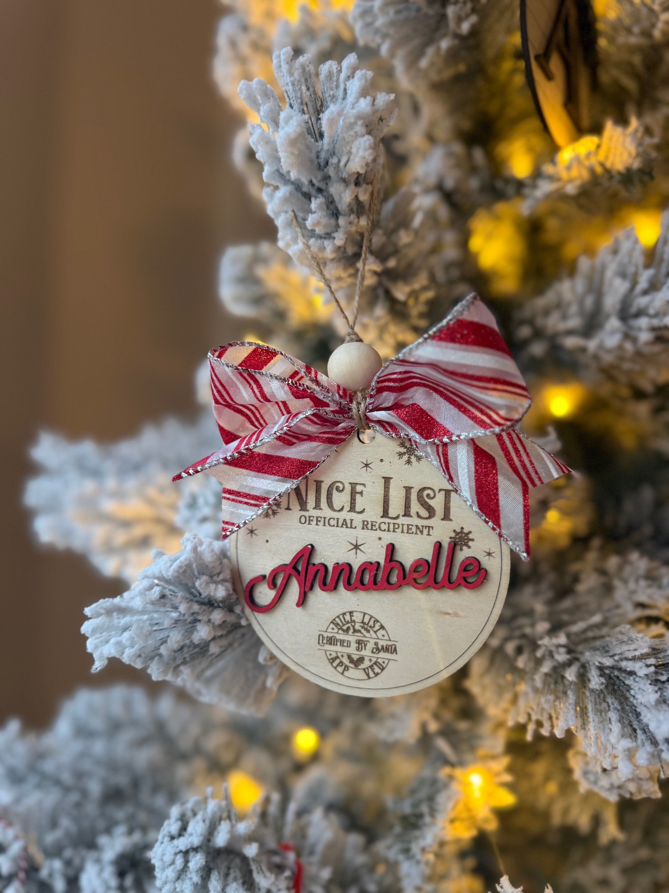 Personalized “Nice List” Christmas Ornament | Custom Name Ornament | Santa Approved