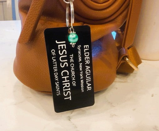 Personalized LDS Missionary Tag Keychain: Custom Acrylic Mission Keepsake