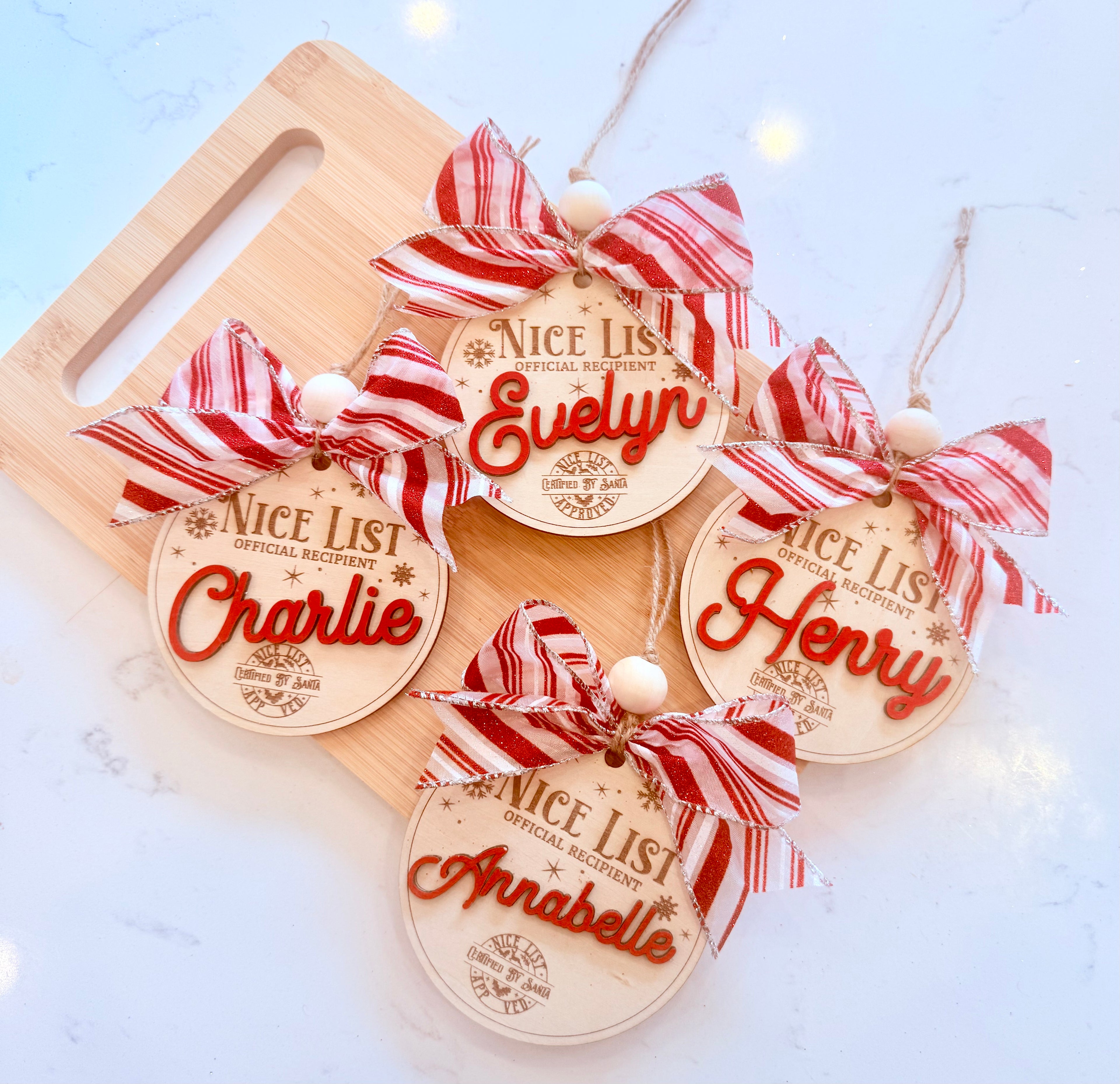 Personalized “Nice List” Christmas Ornament | Custom Name Ornament | Santa Approved