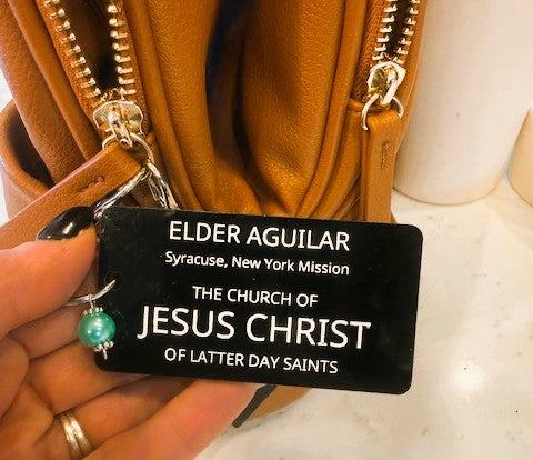 Personalized LDS Missionary Tag Keychain: Custom Acrylic Mission Keepsake