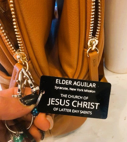 Personalized LDS Missionary Tag Keychain: Custom Acrylic Mission Keepsake